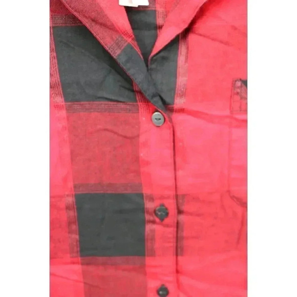 Victoria's Secret Pajama Top-Red and Black Plaid-Medium-Matching Scrunchie-New - Picture 8 of 10